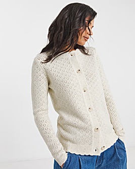 Ivory Sequin Scalloped Cardigan