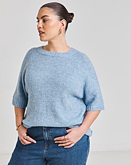 Short Sleeve Boxy Knitted Top