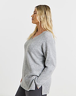 Grey Marl V-Neck Tunic