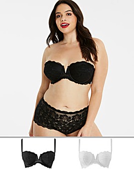 Pretty Secrets 2 Pack Katie Black/White Padded Multiway Wired Bras