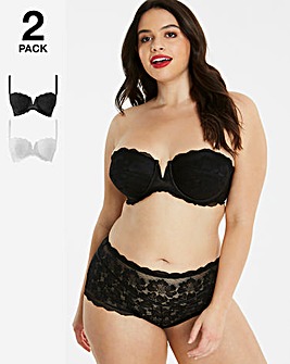 Pretty Secrets 2 Pack Katie Black/White Padded Multiway Wired Bras