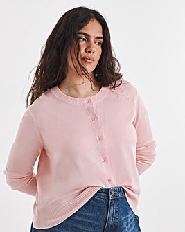Eversoft Pink Crew Neck Cardigan