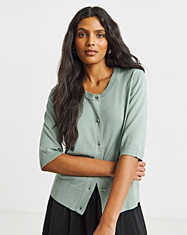 Mint Soft Touch Short Sleeve Cardigan