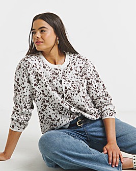 Mono Animal Print Crew Neck Cardigan
