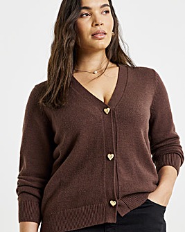 Chocolate Heart Button Cardigan