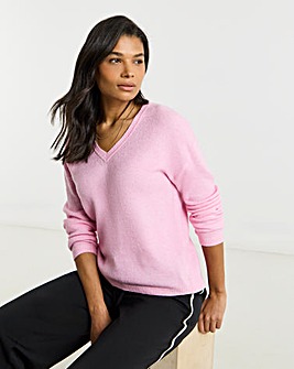 Simply Be Pink V-Neck Jumper