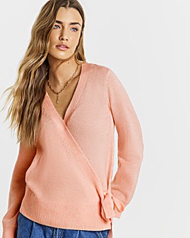 Simply Be Peach Ballet Wrap Cardigan