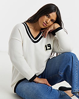 Simply Be Contrast Trim Varsity Tunic