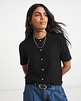 Simply Be Black Short Sleeve Cardigan