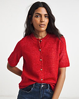 Simply Be Red Short Sleeve Cardigan