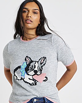 Short Sleeve Tipped Pet Pals Jumper