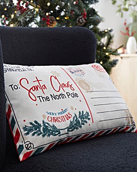 Velvet Letter To Santa Christmas Cushion