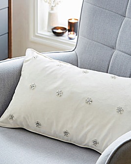 Beaded Snowflake Cushion 30x50cm