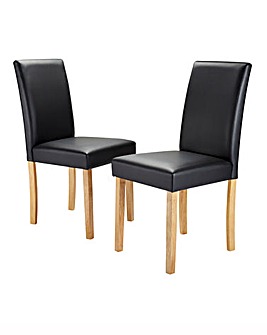 Mia Faux Leather Pair of Dining Chairs