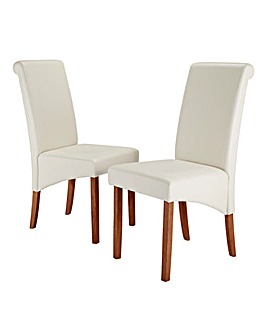 Siena Faux Leather Pair of Dining Chairs
