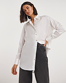 Ivory Relaxed Fit Satin Shirt