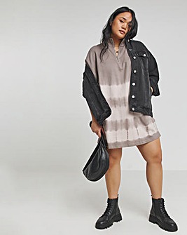 Religion Cotton 1/2 Zip Sweat Dress