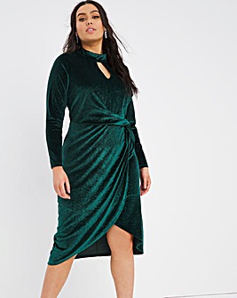 Joanna Hope Sparkle Velour Twist Dress