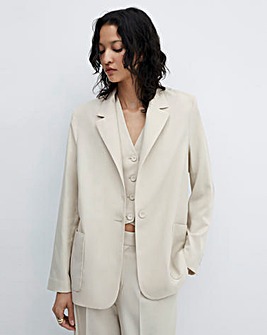 Mango Light Grey Lyocell Alicate Blazer