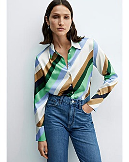 Mango Satin Stripe Shirt