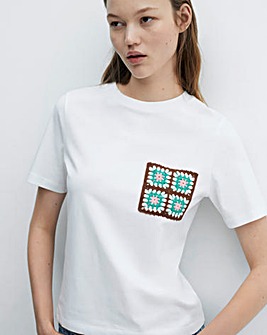 Mango Crochet Pocket T-Shirt