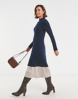 Tommy Hilfiger Wool Cash Colourblock Sweater Dress