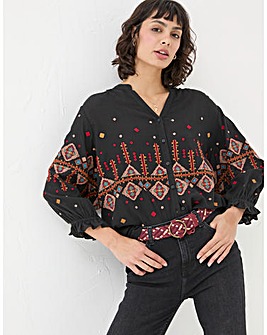 FatFace Elana Embroidered Blouse