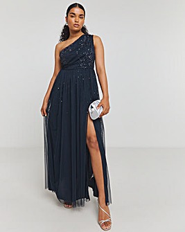 Maya Deluxe Embellished One Shoulder Maxi Dress