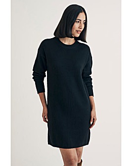 Nobody's Child Black Oversized Crew Neck Mini Jumper Dress