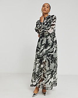 Religion Grandad Collar Maxi Dress