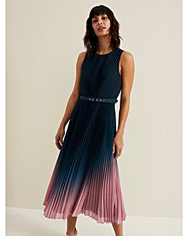 Phase Eight Simara Ombre Chiffon Pleat Dress