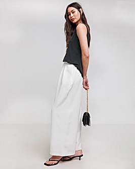 Flounce London Cream Wide Leg Trousers