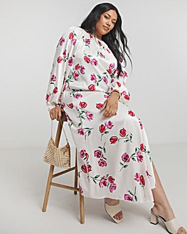 Flounce London Floral Shift Midaxi Dress