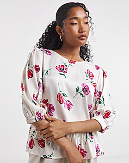 Flounce London Floral Frill Hem Blouse