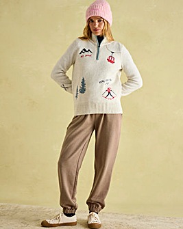 JoulesEmbroidered Quarter Zip Ski Jumper