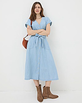 FatFace Odette Denim Midi Dress