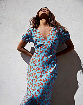 Ro&Zo Red Tulip Print Moroccan Dress