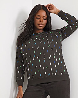 Lightning Bolt Printed Sweatshirt