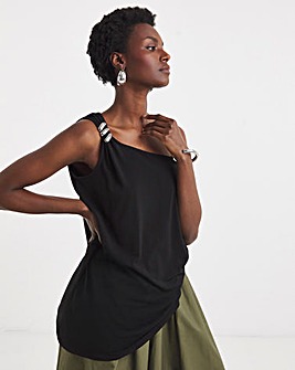 Trim One Shoulder Longline Top