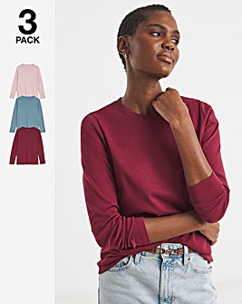3 Pack Crew Neck Long Sleeve