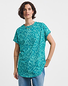 Longline Curved Hem Short Sleeve
