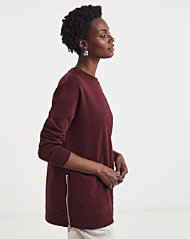 Side Zip Longline Sweat