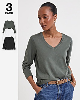3 Pack V Neck T-Shirts