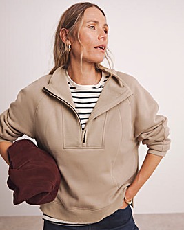 Anthology Rib Mix Half Zip Sweatshirt