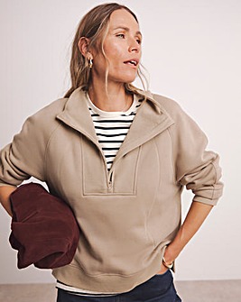 Anthology Rib Mix Half Zip Sweatshirt