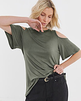Cold Shoulder Longlin Swing Top