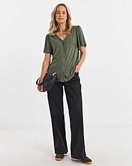 Covered Button Angel Sleeve Top