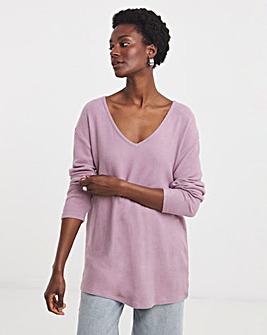 Soft Touch V-Neck Longline Top