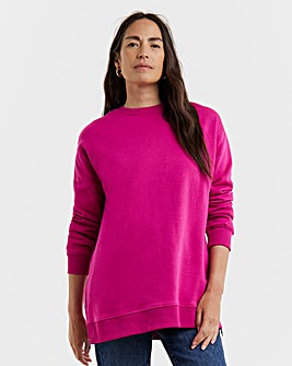 Side Zip Longline Sweatshirt