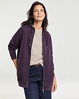 Longline Zip Up Hoodie